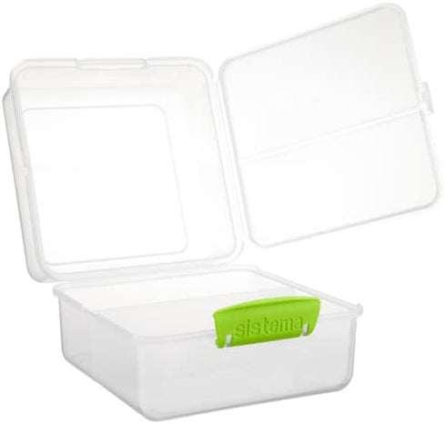 Sistema To Go Collection Lunch Cube Compact Food Storage Container, 5.9 Cup, Color Varies | Great for Meal Prep | BPA Free, Reusable