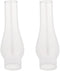 Ciata 10 Inch Handblown Clear Glass Chimney Lamp Shade with 2-5/8 inch Fitter and 3-5/8 inch Bulge - 2 Pack