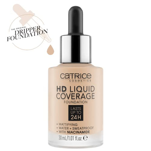 Catrice | HD Liquid Coverage Foundation | High & Natural Coverage | Vegan & Cruelty Free (010 | Light Beige)