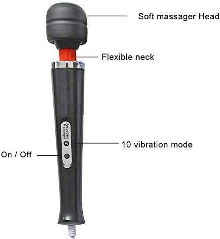 AEVEONE Wired Powerful Handheld Electric Back Massager, Strong Personal Vibration Massage for Sports Recovery, Muscle Aches, Body Pain (Black-US)
