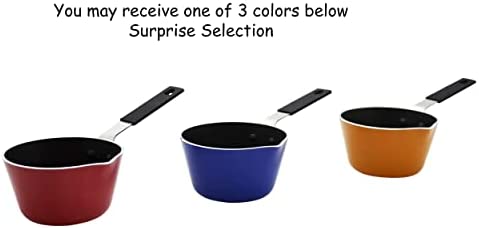 IMUSA USA Nonstick Multi Mini Sauce Pan with Silicone Handle Varies, You May Receive Red, Orange, Blue Color