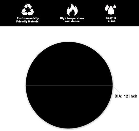 2 Pack Multi-Purpose Silicone Microwave Mat, 12 Inch Non Stick Silicone Baking Mats Oven Mat for Bottom of Oven, Heat Resistant Oven Mat Microwave Trivet Mat ?Black)