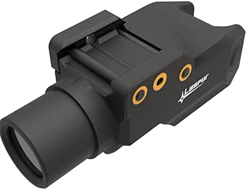 Laspur Sub Compact Tactical Rail Mount LED High Lumen Flashlight Light with Strobe for Pistol Handgun, Built-in USB Magnetic Touch Rechargeable Battery Accessory Remaining Display
