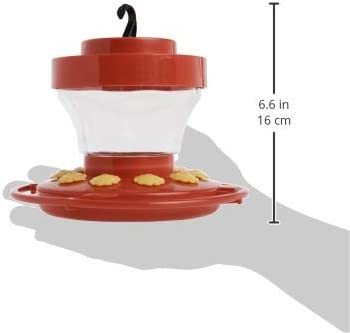 First Nature 993091-546 16 oz. Hummingbird Flower Feeder , Red
