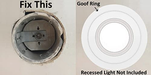 5 Pack Gloss White Goof Trim Ring for 8" Inch Recessed Can Lighting Down Light, Outer Diameter 8.6 Inches, Inner Diameter 6.2 Inches