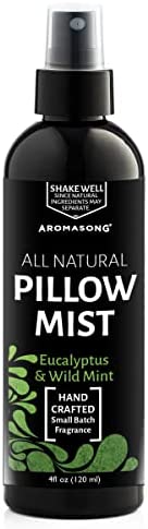 Aromasong Eucalyptus & Wild Mint Pillow Spray - All Natural Calming Linen & Bedtime Mist for Deep Sleep - Aromatherapy Essential Oils for Sleeping