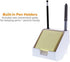 Bostitch Konnect™ Sticky Note Holder + Business Card Stand, Includes Pen Holders, White
