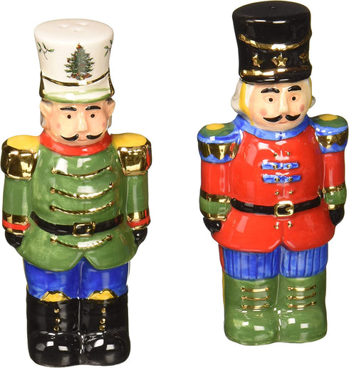 Spode 1667730 Nutcracker Salt and Pepper Set, Green