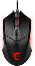 MSI Clutch GM08 Gaming Mouse, 4200 DPI, Optical Sensor, 3 Adjustable Weights, Red LED Lighting, Symmetrical Design