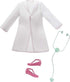 Barbie Doctor Doll (12-in/30.40-cm), Brunette Hair, Curvy Shape, Doctor Coat, Print Dress, Stethoscope Accessory, Great Toy Gift for Ages 3 Years Old & Up , White