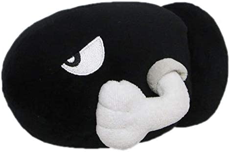Little Buddy Super Mario All Star Collection 1426 Bullet Bill Stuffed Plush, 6",Multi-colored