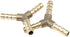 Quluxe 1/4 Inch Brass Hose Barb, 3-Way Y-Shaped Hose Fitting Intersection/Split Brass Water/Fuel/Air (Pack of 10)