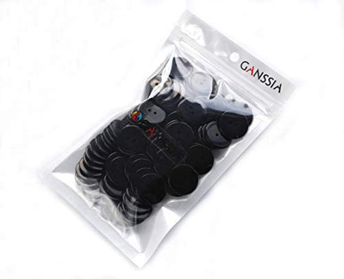 GANSSIA 1 Inch (25mm) Black Color Buttons 2 Holes Resin Button for Sewing and Craft Pack of 100pcs
