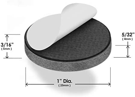 Slipstick Premium Wool Felt Furniture Feet Pads / Chair Leg Floor Protectors (1 Inch Round) Includes 16 Wool Blended Felt Feet Pads with Peel and Stick Adhesive, Gray, CB113