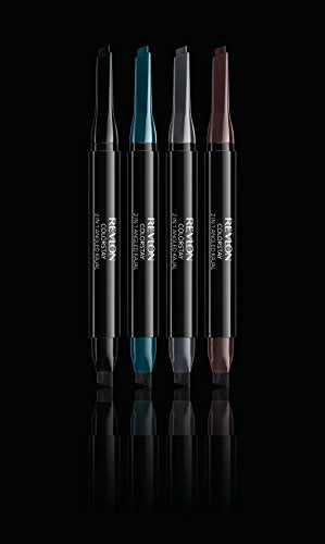 Pencil Eyeliner by Revlon, ColorStay 2-in-1 Eye Makeup,Waterproof, Longwearing With Smudge Brush, Angled Kajal Eyeliner, 101 Onyx, 0.01 Oz