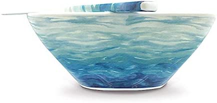 Lauren Roth Designer Hawaiian Ceramic Dinnerware Collection - Coastal Ocean (Dip Bowl & Spreader)