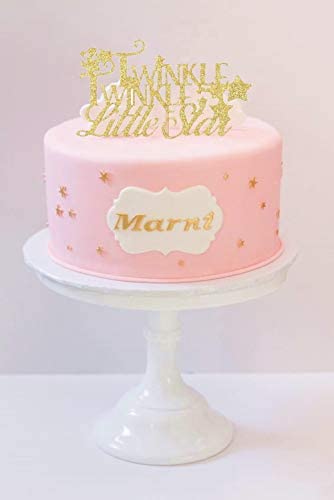 LaVenty Twinkle Twinkle Little Star Glittery Cake Topper Party Decoration Baby Shower Gender Reveal First Birthday Party Decor