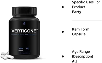 VertiGone - Vertigo Relief - USA Third Party Tested - Ancient Natural Inner Ear Balance Supplement - Relieves Dizziness, Nausea, Spinning & Swaying Sensations - Non GMO - Dizzy Aid Pills - by Humanx