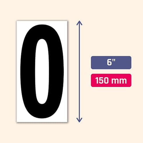 40 Pieces, 6" - Vinyl Number Stickers, Waterproof Large Stick On Numbers - Black Numbers