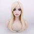 QUEENTAS Platinum Blonde Wig for Women with Side Bangs Layered Long Straight Free Part None Lace Synthetic Hair (Platinum Blonde)