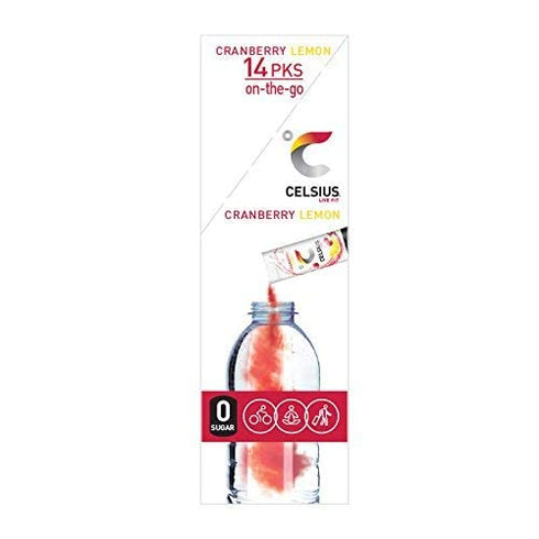 CELSIUS On-the-Go Powder Stick Packs, Cranberry Lemon, 2.5 Ounce (Pack of 14)