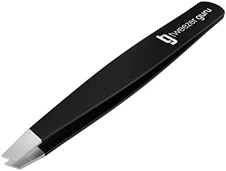 Tweezers Set - Tweezer Guru Stainless Steel Slant Tip Eyebrow Tweezers Set - Great Precision for Facial Hair, Ingrown Hair, Blackhead and Splinter Remover (4-Pack)