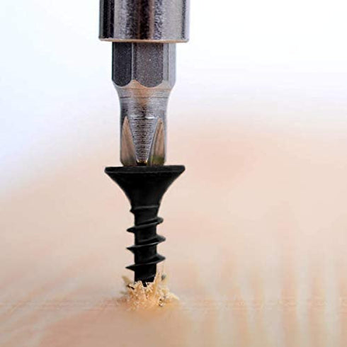 #8 x 3/4" Wood Screw 100PCS Black Phosphate Coated Stainless Flat Truss Head Fast Self Tapping Drywall Screws by SG TZH