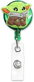4Pcs Cute Retractable ID Badge Reel, Rubber Plastic Holder Badge Reels Clip for Nurse