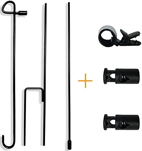 Garden Flag Stand-Holder-Pole with Garden Flag Stopper and Anti-Wind Clip for House Flags,Decorative Flags,Yard Flags,Seasonal Flags