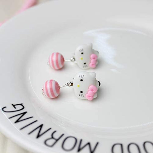 Hello Kitty Jewelry Set, Hello Kitty 12 Pieces Pink Kitty Jewelry- Hello Kitty Necklace, Earring, Bracelet, Hair Accessory, Kitty Cat Ring etc, Pink Hello Kitty Accessories, Birthday Gift for Women.