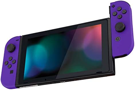 eXtremeRate Soft Touch Grip Purple Joycon Handheld Controller Housing with Full Set Buttons, DIY Replacement Shell Case for Nintendo Switch & Switch OLED Model Joy-Con – Console Shell NOT Included