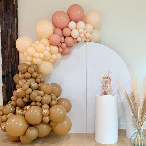 Coffee Brown Retro Pink Blush Balloon Arch Garland Kit-139pcs, 3 Sizes Blush Retro Apricot Pink Brown Balloons-Party Decorations for Birthday Party, Baby Shower, Bridal Shower, Bride to Be, Wedding, Graduation