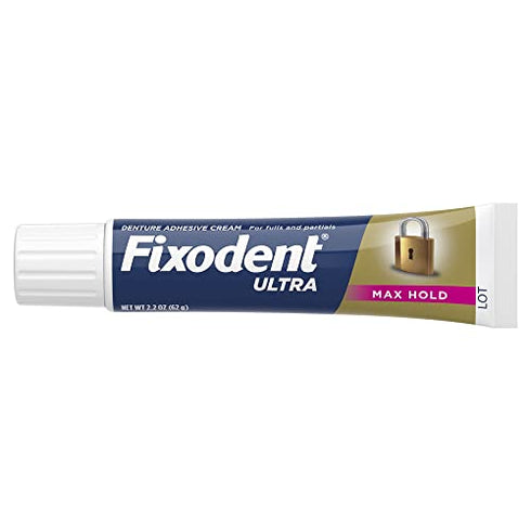 Fixodent Ultra Max Hold Denture Adhesive, 2.2 oz, (Packaging may vary)