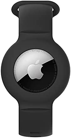 (2 Pack) Kids / Adults Anti-Lost Bracelet for AirTag, iZi Way Soft Silicone Wristband Watch Band Protective Case Cover Holder for Apple Air Tag Tracker - Black