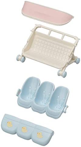 Calico Critters Triplet Stroller, Accessory for Triplet Babies , Blue