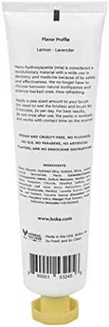Boka Lemon Lavender Natural Toothpaste, Nano-Hydroxyapatite for Remineralizing, Sensitivity and Whitening, Fluoride-Free, Dentist Recommended for Kids and Adults, Made in USA, 4oz (Pack of 1)
