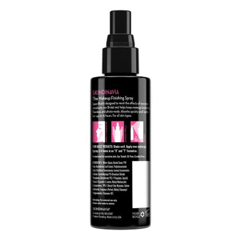 Skindinavia Makeup Setting Spray Wedding Extreme Hold ParabenFree, OilFree, HeatResistant, Waterproof, Sweat Proof, Longwear Longlasting Beauty Skin Care Finishing Make Up, Bridal, 4 Fl Oz