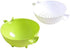 2-in-1 kitchen Strainer Colander & Bowl Sets, Large Plastic Washing Bowl and Strainer, Detachable Colanders Strainers Set, Space-Saver, for Fruits Vegetable Cleaning Washing Mixing (Purple, White)