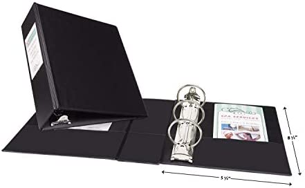Avery Mini Durable Binder for 5.5 x 8.5 Inch Pages, 2-Inch Round Ring, Black, 1 Binder (27554)