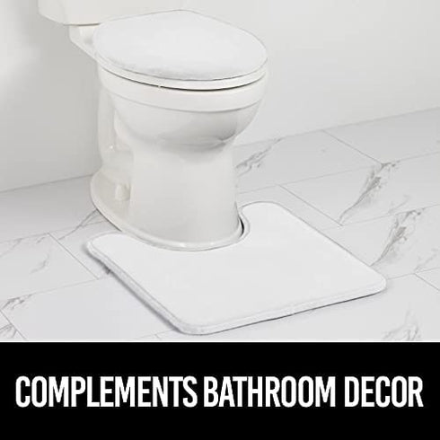 Gorilla Grip Thick Memory Foam Bathroom Toilet Lid Seat Cover, Soft Velvet Topside, Machine Wash, Plush Cushioned Covers Fits Most Size Lids, Decorative Bath Room Accessories, 19.5x18.5, Bright White