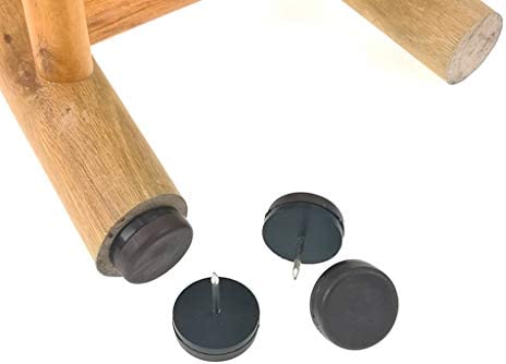 40pcs Thickened Furniture Glide,Nail-on Nylon Slider Pad Floor Protector for Wooden Leg Feet of Chair Table Sofa(?30mm or 1.2",Brown)
