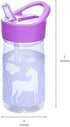 Wildkin Kids Reusable 16 Ounce Water Bottle for Boys and Girls, Features Straw Top and Carrying Handle, Ideal Size for School or Travel, Easy to Clean (Unicorn)