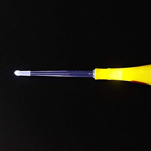 Airgoesin™ Lighted Tonsil Stone Remover Tools or Earwax Removal Tools, Yellow, 5 Tips, Tonsillolith Pick Case + 1 Irrigator Cleaner