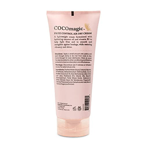 CocoMagic Frizz Control Air Dry Cream | Anti-Frizz Styling Cream | Helps to Calm and Smooth Frizz-Prone Hair | Paraben Free, Cruelty Free, Made in USA (6 oz)