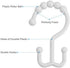 Amazer Plastic Shower Curtain Hooks, Shower Curtain Hooks Rings, Double Shower Curtain Hooks, Shower Hooks for Shower Curtain, White Shower Curtain Hooks for Curtain&Liner Bathroom- 12 Pcs
