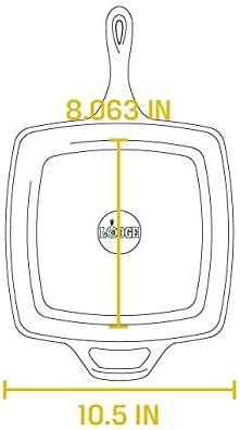 Lodge Cast Iron Grill Pan, Square, 10.5 Inch