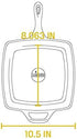 Lodge Cast Iron Grill Pan, Square, 10.5 Inch
