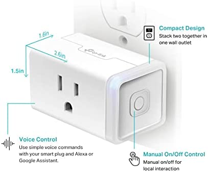 Kasa Smart Plug HS103P4, Smart Home Wi-Fi Outlet Works with Alexa, Echo, Google Home & IFTTT, No Hub Required, Remote Control, 15 Amp, UL Certified, 4-Pack, White
