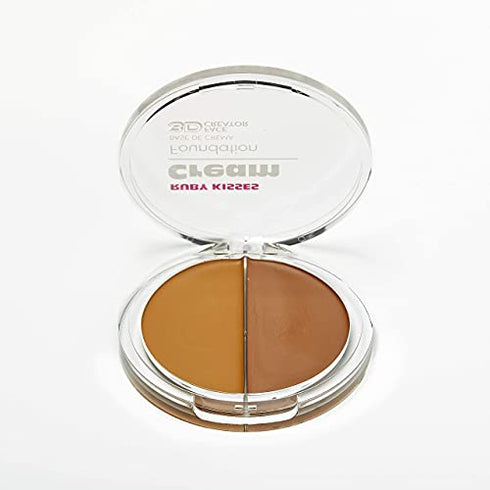 Ruby Kisses Cream Foundation 3D Face Creator 2-Color Foundation and Concealer, 12 Hour Wear Long Lasting, Medium to Full Coverage (Level 12)