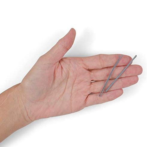 Heliums Gray Extra Long Bobby Pins, 2.5 Inch Straight, Easier Open, Gentle to Medium Hold - 24 Count